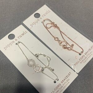 Infinity pull cord bracelets